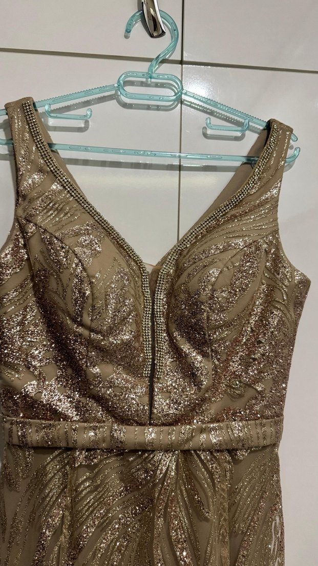 Gold uzun abiye - Görsel 4