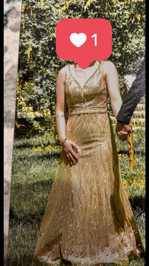 Gold uzun abiye - Görsel 2