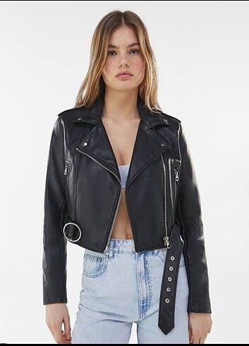 BERSHKA Biker Deri Ceket