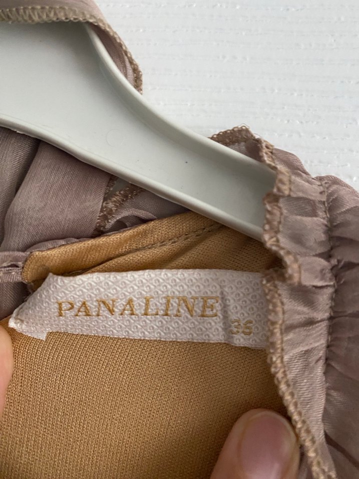 Bej Uzun Kol Etkili Minimalist Nişan Elbisesi - Görsel 4