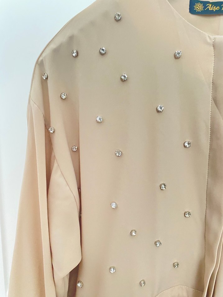 Bej Düğmeli Uzun Kadın takım - Görsel 2