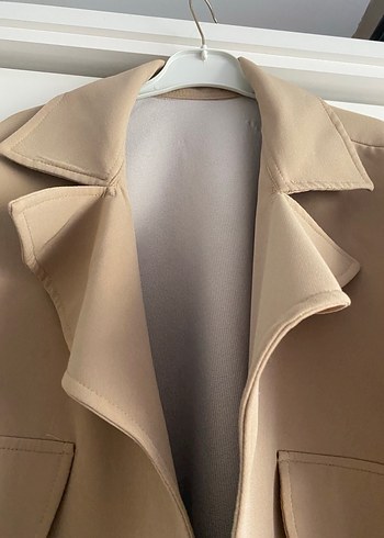 Bej Kadın Midi Trençkot - Görsel 3