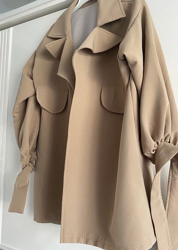 Bej Kadın Midi Trençkot - Görsel 4