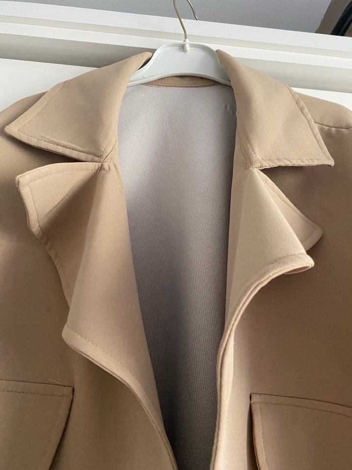 Bej Kadın Midi Trençkot - Görsel 3