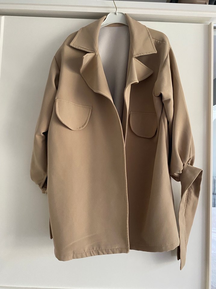 Bej Kadın Midi Trençkot - Görsel 2