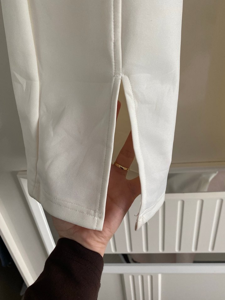 Kadın Beyaz scuba Pantolon takım - Görsel 4