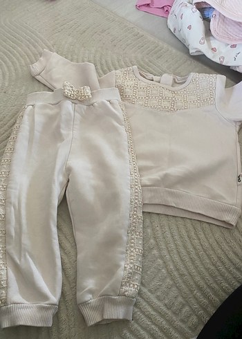 Beyaz Pamuklu Bebek Erkek Kısa Kollu Takım - Görsel 5