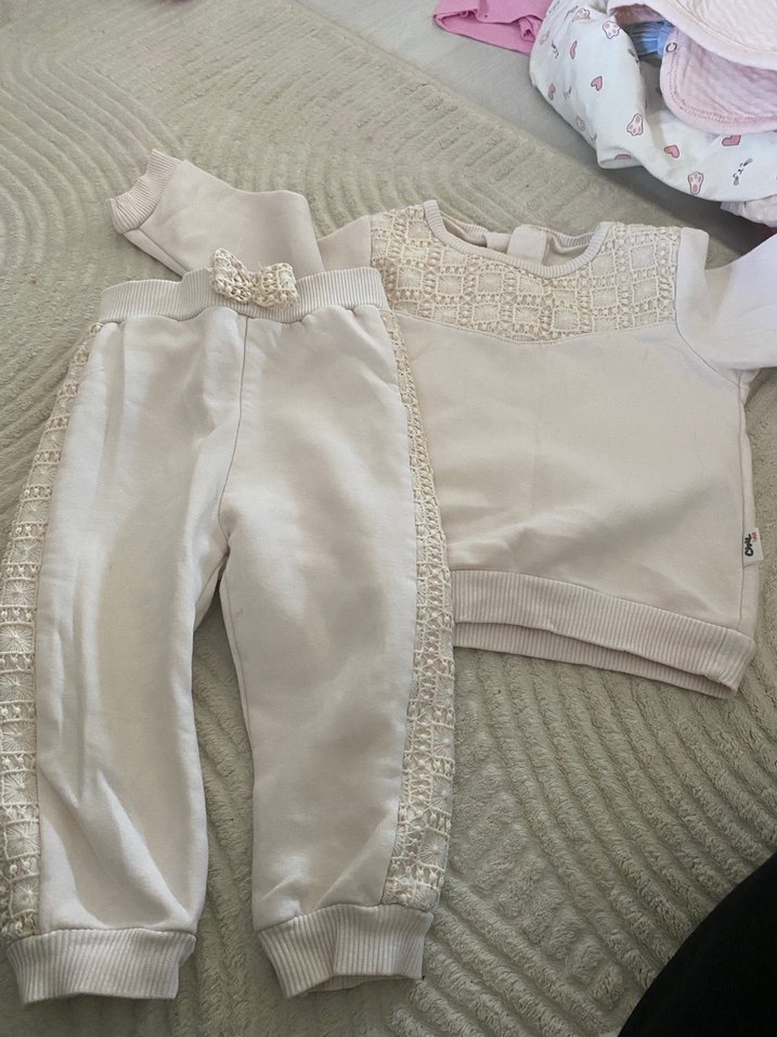 Beyaz Pamuklu Bebek Erkek Kısa Kollu Takım - Görsel 5