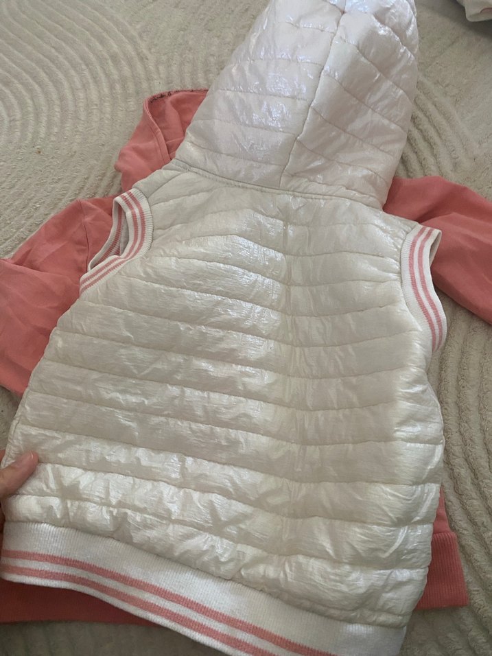 Kız Çocuk Pembe Kapüşonlu Fermuarlı Sweatshirt - Görsel 5