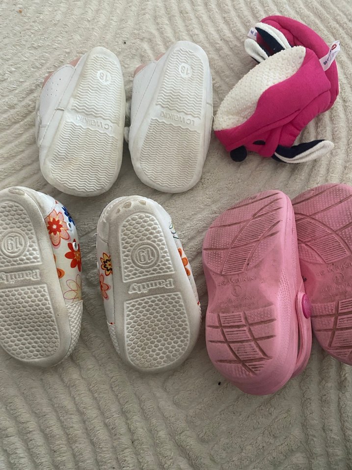 Kız Bebek İlk Adım Pembe Cırtlı Ayakkabı - Görsel 2