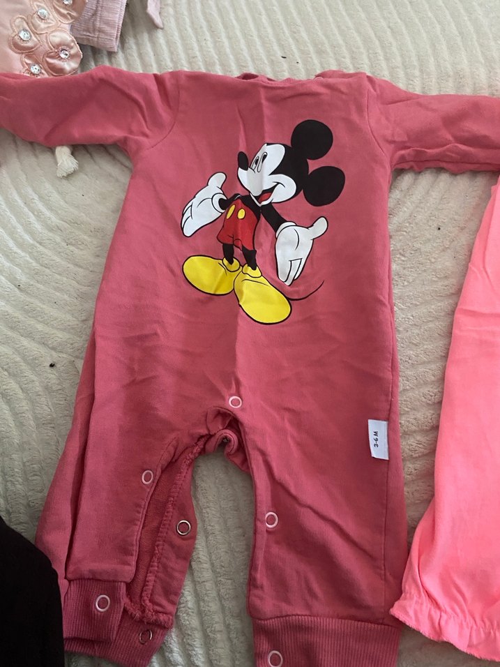 Renkli Baskılı Düğmeli Bebek Kız Tulumları - Görsel 4