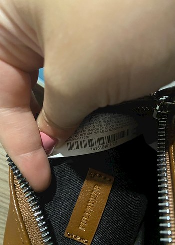 Pullandbear Bej Deri Kadın Omuz Çantası mini - Görsel 3