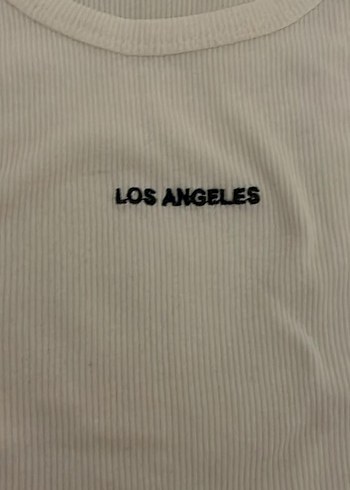 Beyaz Kadın Crop, Straplez, Baskılı - Görsel 2