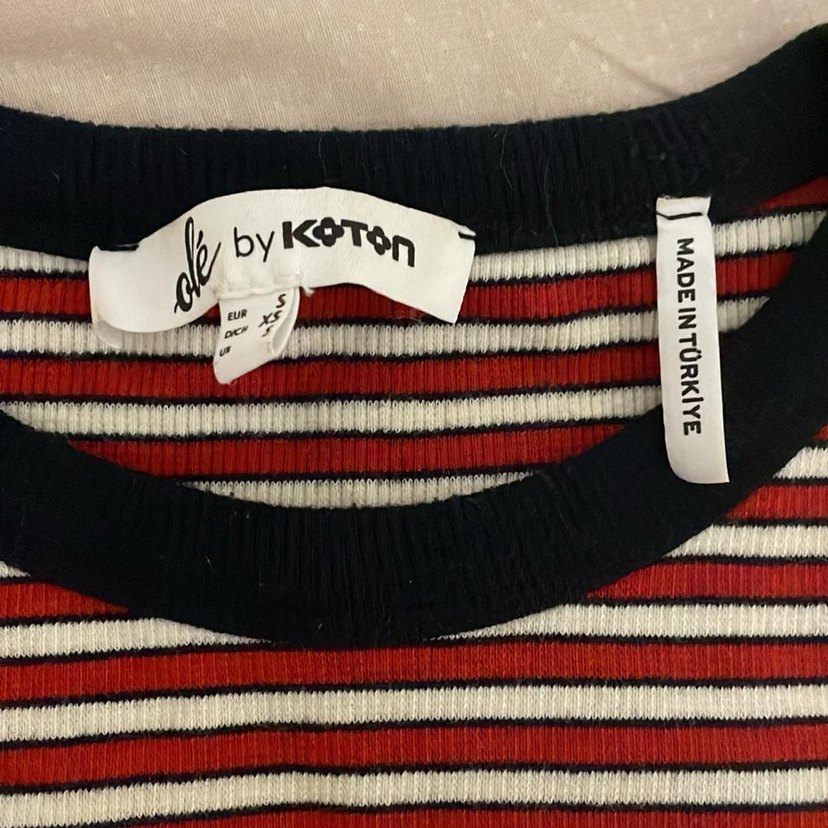 Bordo Çizgili Brooklyn Baskılı Kadın Tişört - Görsel 2