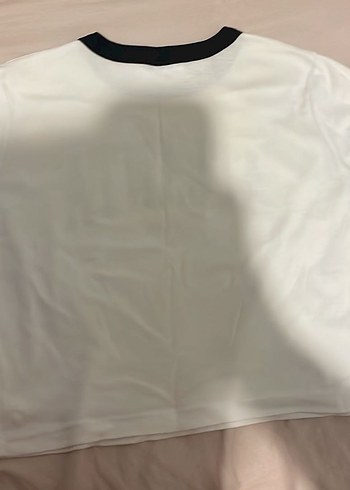 Baskılı Beyaz Kadın Crop - Kısa Kollu, Pamuk - Görsel 3