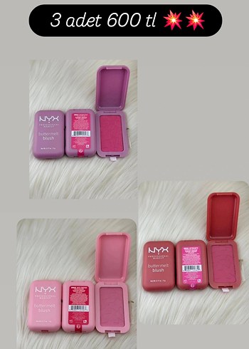 NYX Pastel Pembe 3'lü Allık Seti