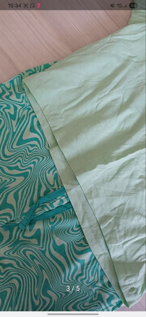 Turkuaz Bağlamalı Desenli Kadın Pijama Takımı - Görsel 3