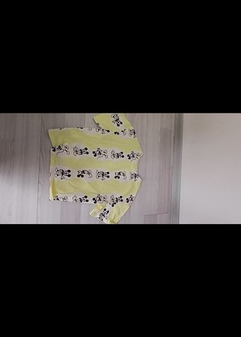 Sarı Mickey Mouse Baskılı Kız Tişörtü - Görsel 3