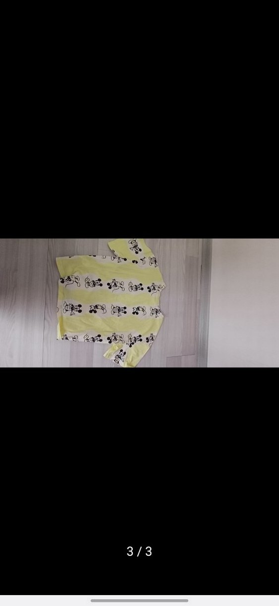 Sarı Mickey Mouse Baskılı Kız Tişörtü - Görsel 3