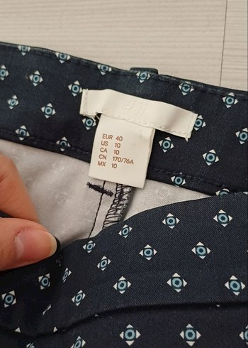 Lacivert Puantiyeli Kadın Kumaş Pantolon - Görsel 3