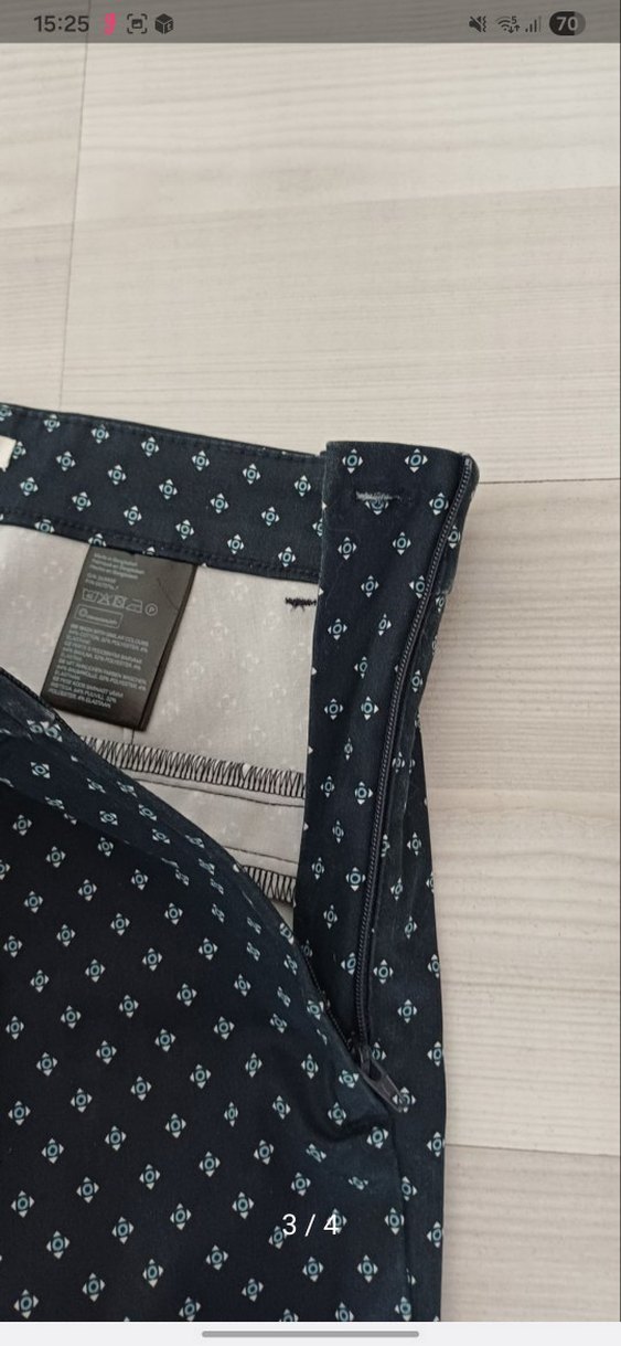 Lacivert Puantiyeli Kadın Kumaş Pantolon - Görsel 4