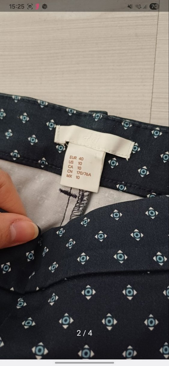 Lacivert Puantiyeli Kadın Kumaş Pantolon - Görsel 3