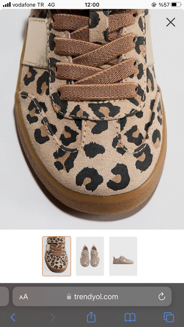 H&M Kız Çocuk Leopar Desenli Kahverengi Spor Ayakkabı - Görsel 2