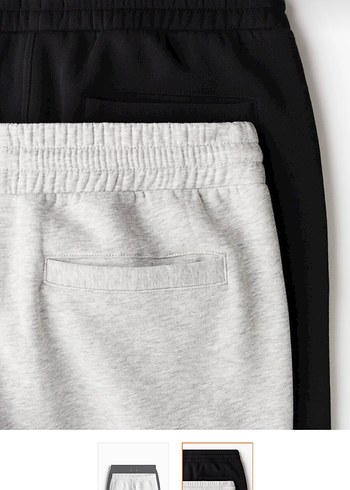 H&M Gri Pamuklu Erkek Şort - Sokak Stili 2 - Görsel 2