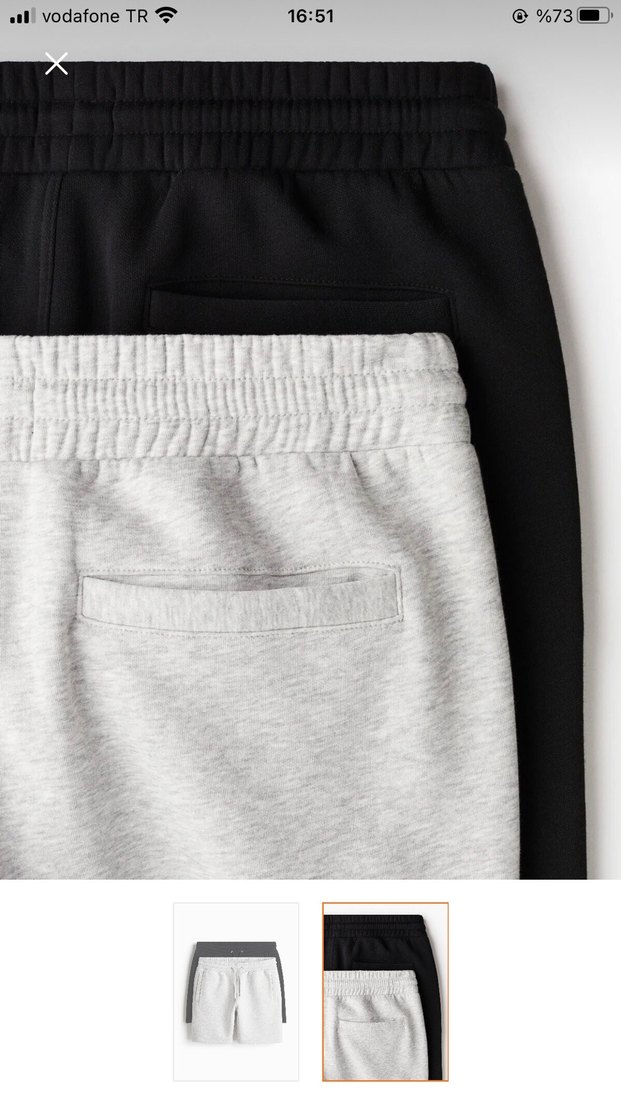 H&M Gri Pamuklu Erkek Şort - Sokak Stili 2 - Görsel 2