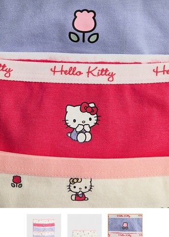 H&M  Kitty Desenli Pastel Renkli Kız Çocuk Külot Seti - Görsel 3