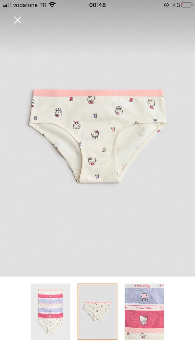 H&M  Kitty Desenli Pastel Renkli Kız Çocuk Külot Seti - Görsel 2