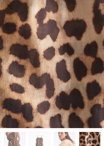 H&M Leopar Desenli Kahverengi Kadın Tulum - Görsel 4