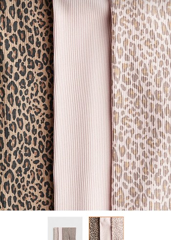 H&M Kız Çocuk Bej Pilili Tayt Seti - Görsel 2