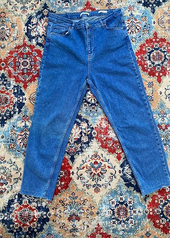 Koyu Mavi Regular Fit mom jean Kadın Denim Pantolon Defacto