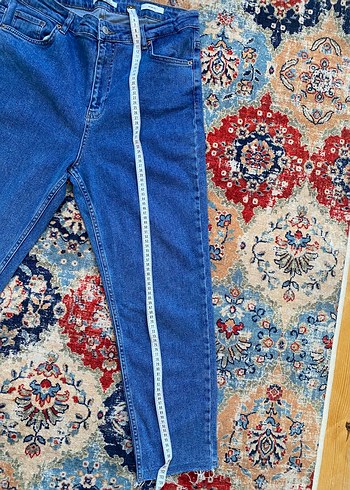 34 Beden mavi Renk Koyu Mavi Regular Fit mom jean Kadın Denim Pantolon Defacto