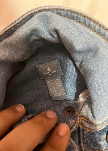 12-18 Ay Beden mavi Renk Düğmeli bebek Mavi kot Ceket
