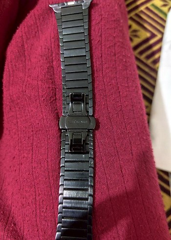 siyah Metal Erkek akıllı Saat Kayışı stainles steel marka - Görsel 2