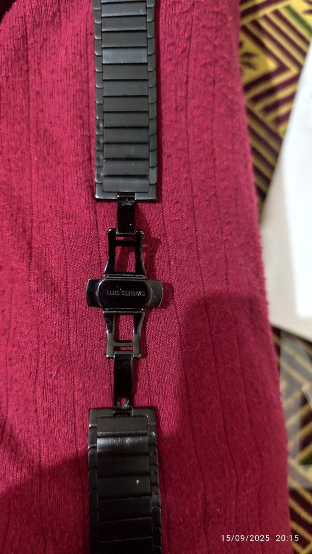 siyah Metal Erkek akıllı Saat Kayışı stainles steel marka - Görsel 4