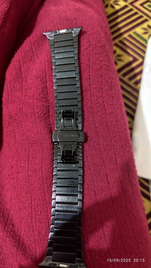 siyah Metal Erkek akıllı Saat Kayışı stainles steel marka - Görsel 2