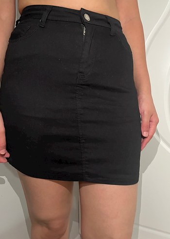Siyah Mini Kadın Etek - Görsel 3