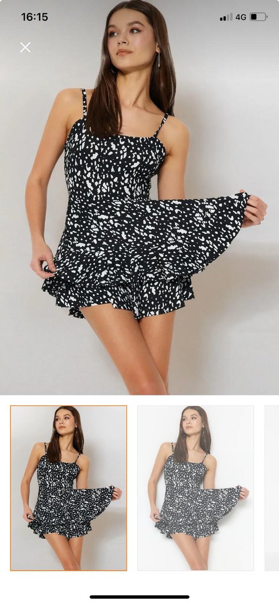 Siyah askılı şort tulum - Görsel 4