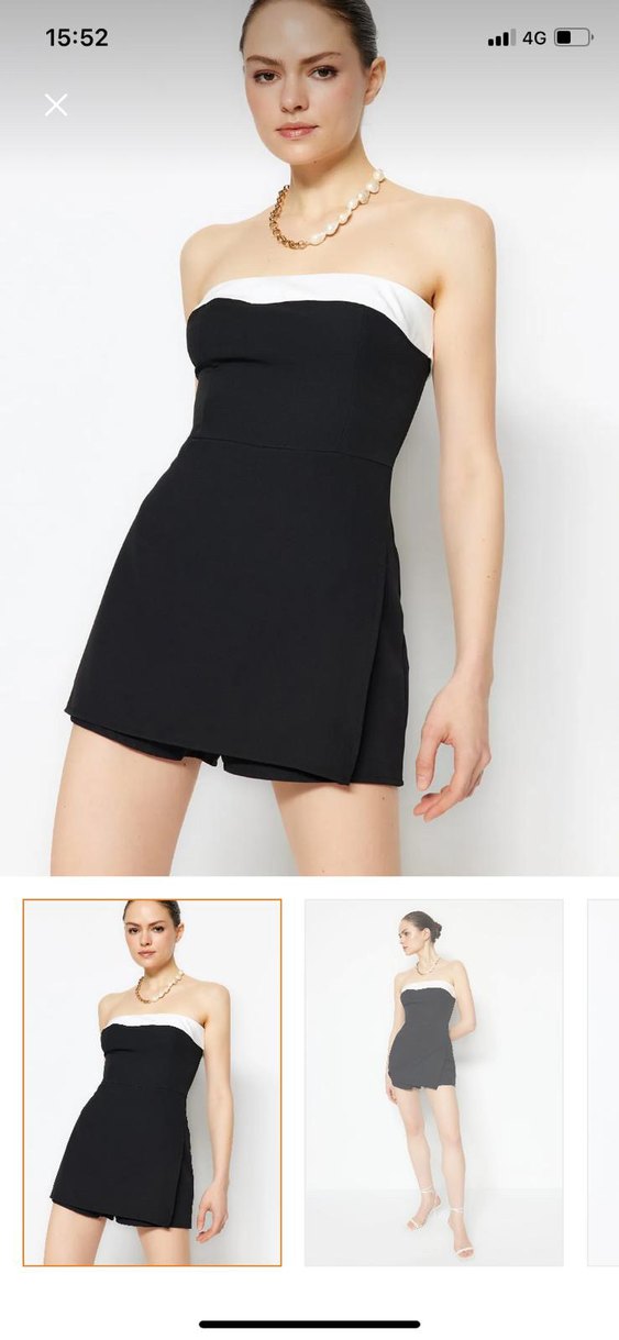 Siyah straplez Mini elbise - Görsel 5