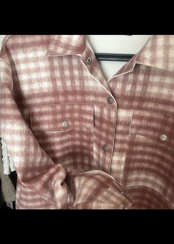 Pembe Düğmeli Oversize Kadın Gömlek - Görsel 3