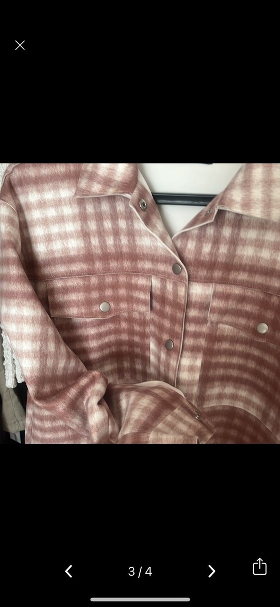 Pembe Düğmeli Oversize Kadın Gömlek - Görsel 3