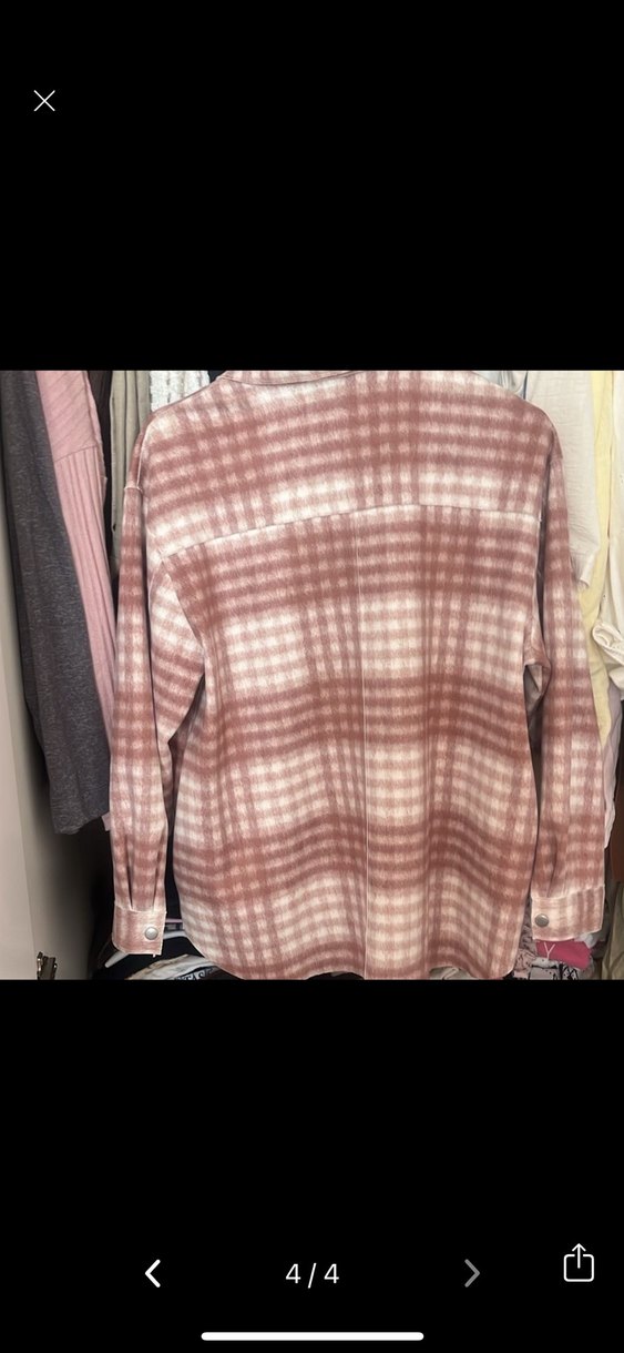 Pembe Düğmeli Oversize Kadın Gömlek - Görsel 4