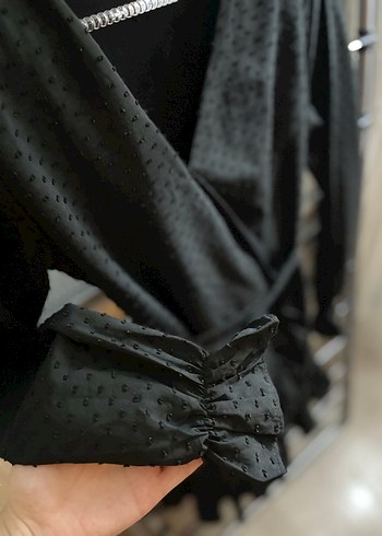 s Beden Siyah Nakışlı Uzun Kollu Gotik Kadın Elbise