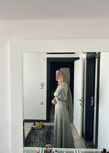 Diğer Kadın Haki Uzun Transparan Elbise