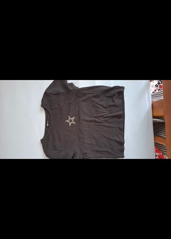 xxl Beden kahverengi Renk gri Kısa Kollu Kadın Tişört