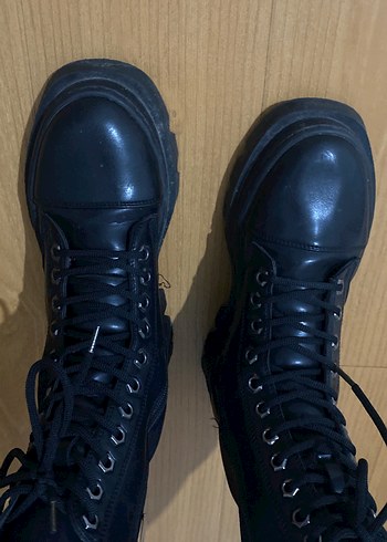 Flo Ayakkabı Kadın Siyah Deri Gotik Stiletto Botlar