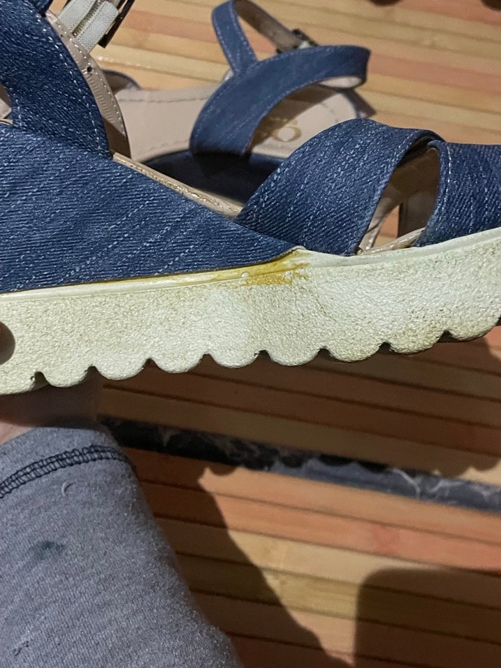 Mavi Denim Dolgu Topuklu Kadın Sandalet - Görsel 3